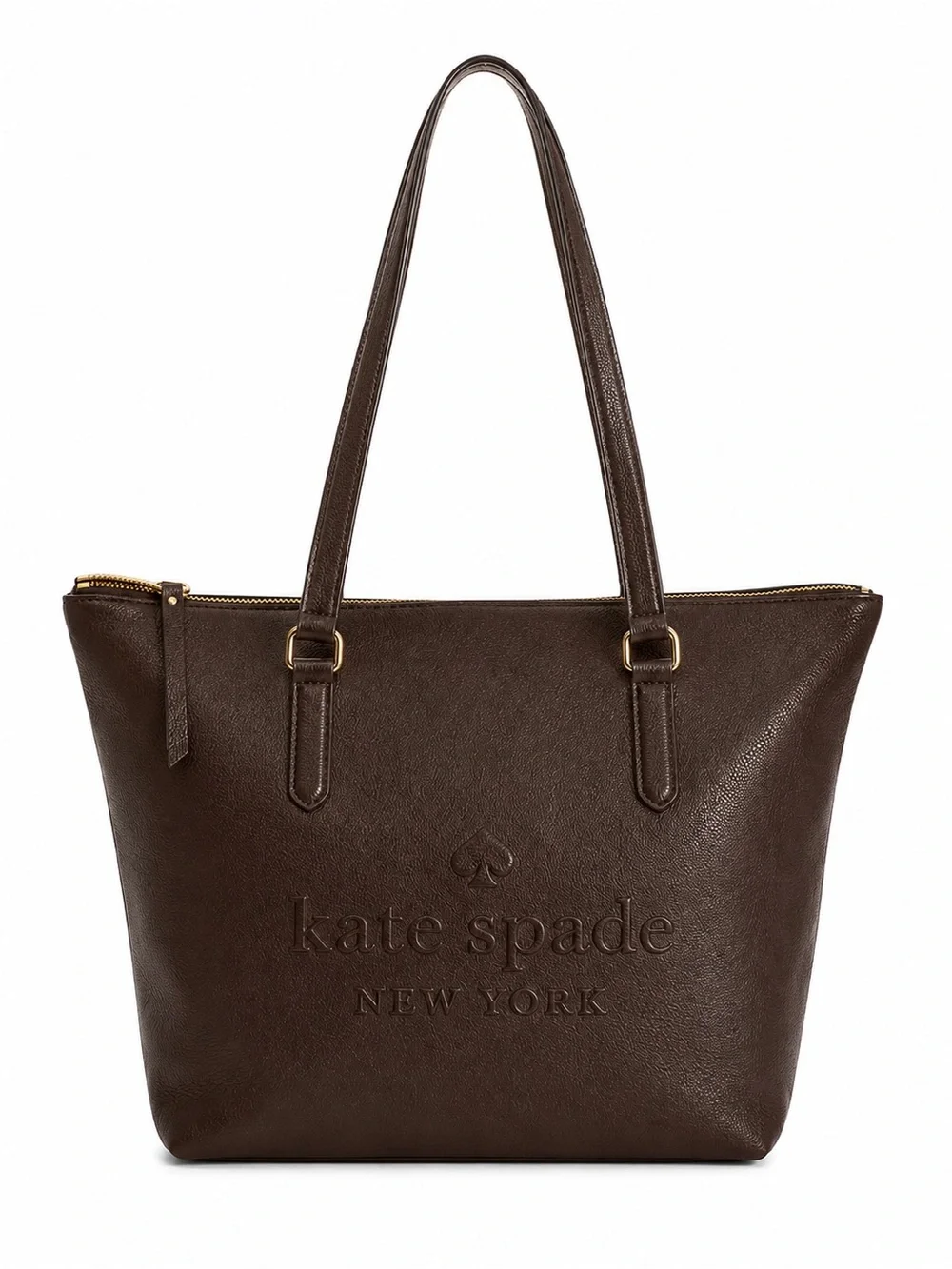 Kate Spade Black Pebbled Leather Zip Top Tote Shoulder Bag Work Laptop